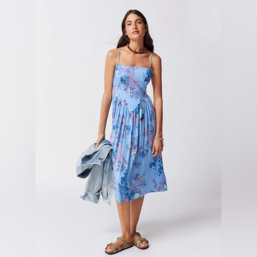 UO Sylvia Floral Prairie Midi Dress